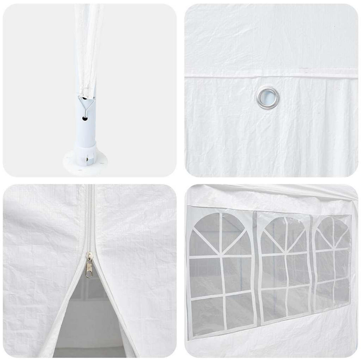 PARTY-ZELT Weiss 600/400/266 Cm Polyethylen - Weiß, Kunststoff (400/266/600cm) - vidaXL