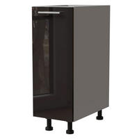 KÜCHENUNTERSCHRANK Essen D1D/20 Schwarz Hochglanz / Grau Matt 20 / 50 / 82cm - Schwarz Hochglanz/Schwarz, Holz/Holzwerkstoff (20/82/50cm) - Feldmann-Wohnen