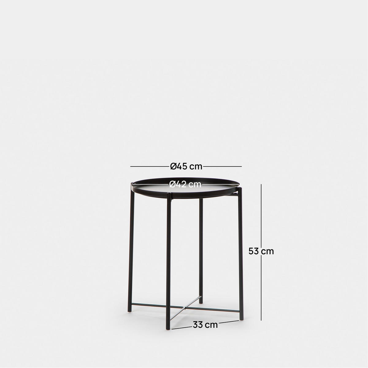 BEISTELLTISCH Maika Schwarz 42 cm x 52 cm 2er-Set - Schwarz, Metall (42/42/52cm) - Klast Home