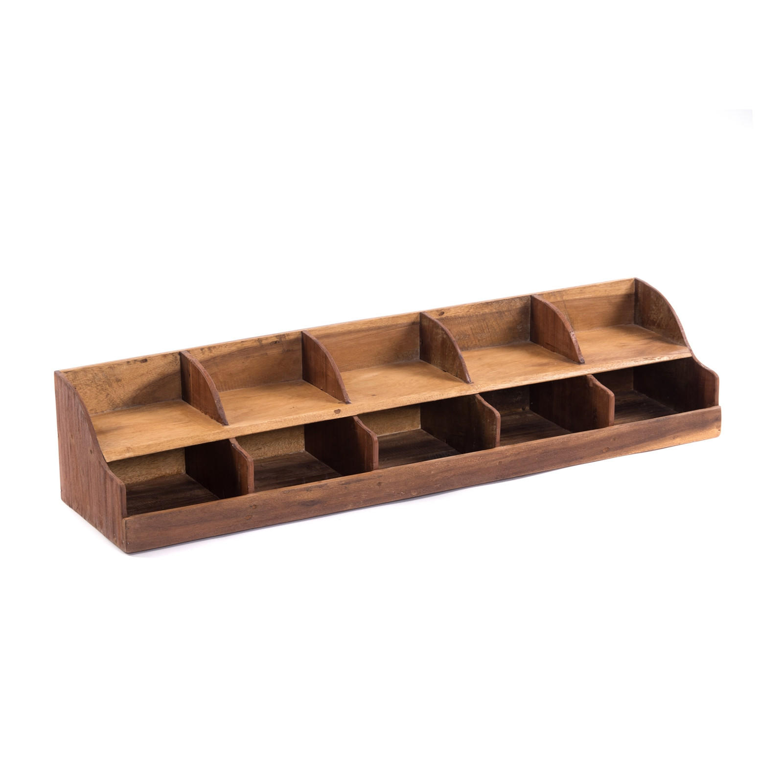 ORGANIZER Storage 100 Mahagoni Massivholz, 10 Fächer naturfarben - Naturfarben, Holz (25/100/20cm) - DESIGN DELIGHTS