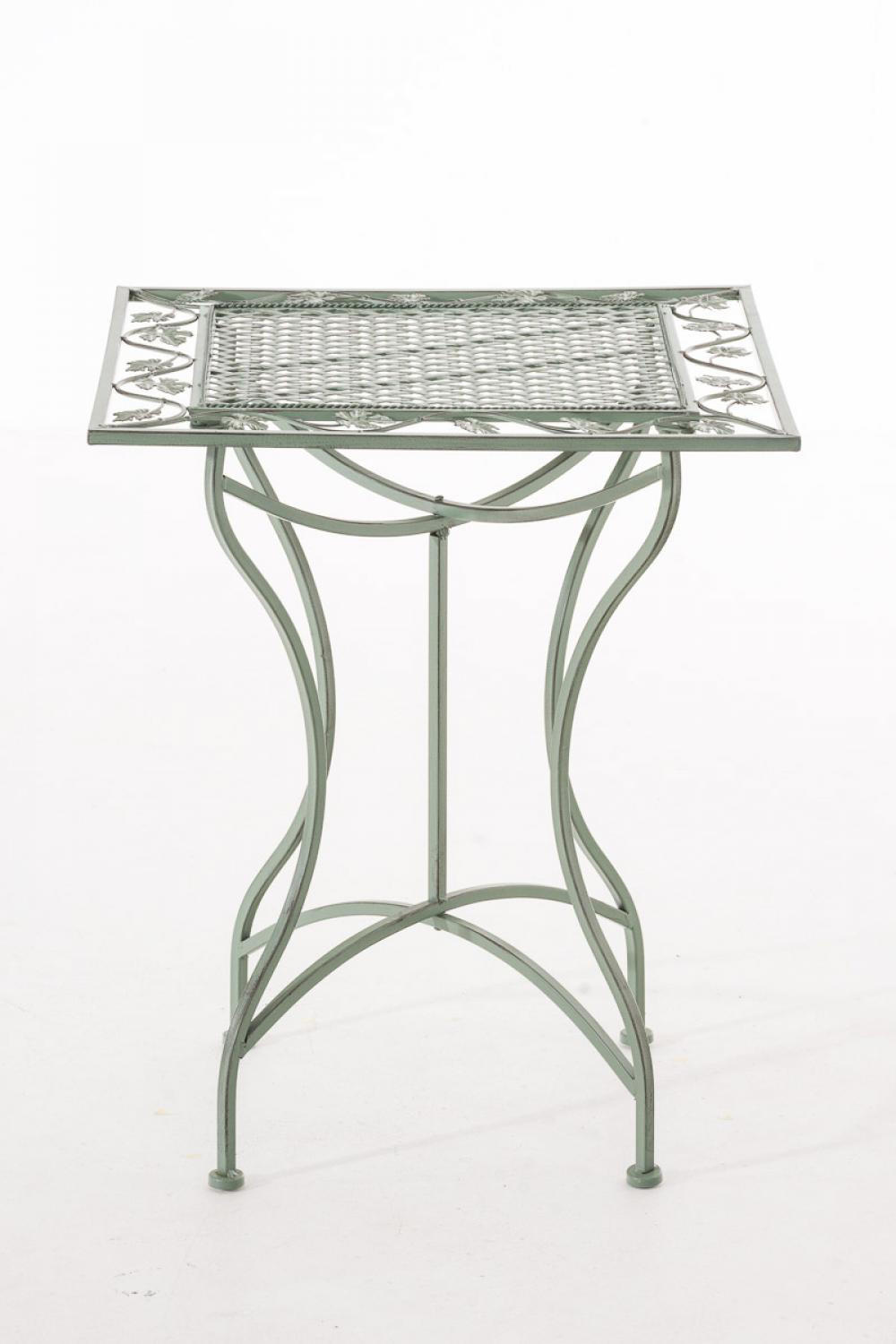 GARTENTISCH eckig 60/60/72 cm Metall Antik-Grün - Grün, Metall (60/60/72cm) - CLP