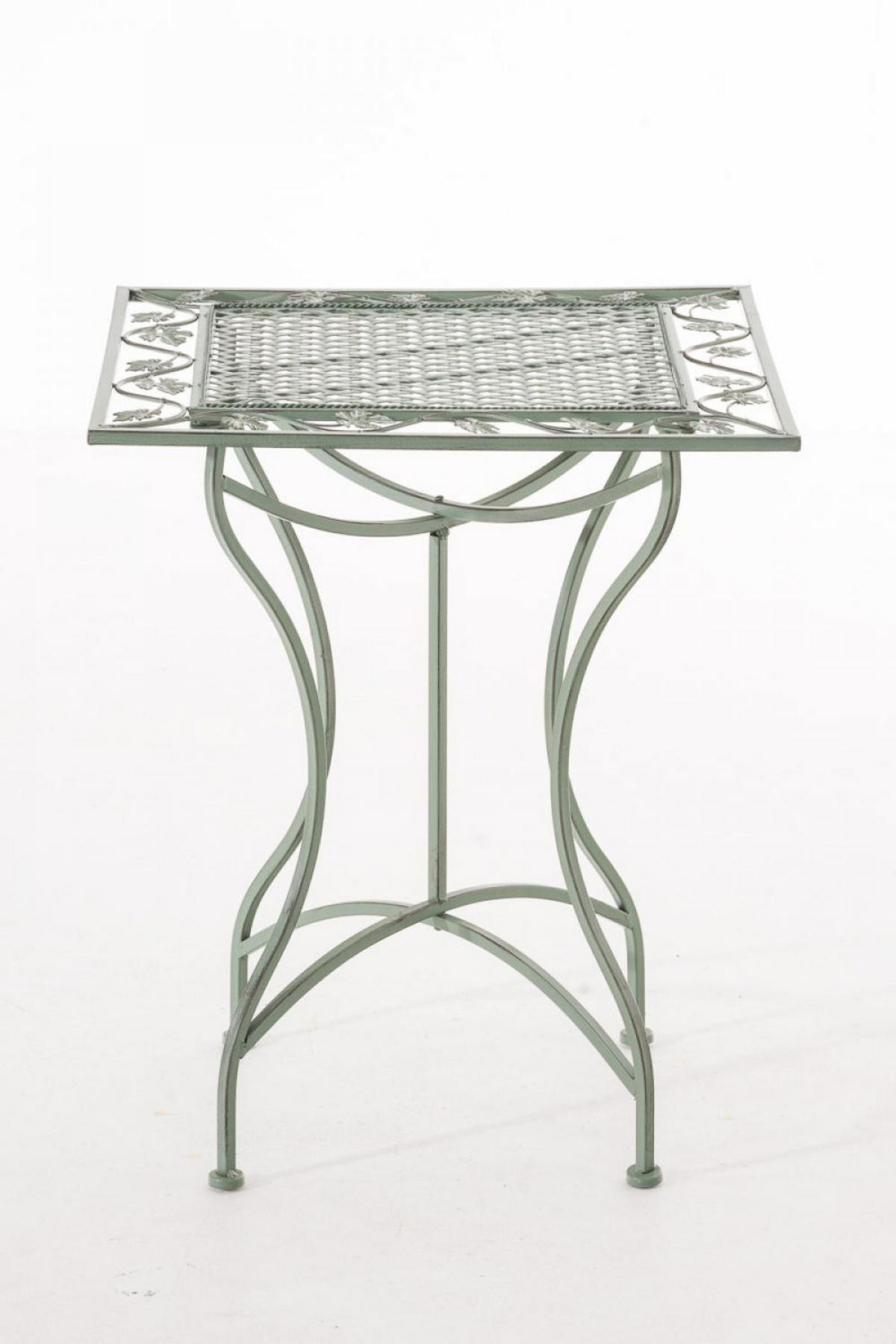 GARTENTISCH eckig 60/60/72 cm Metall Antik-Grün - Grün, Metall (60/60/72cm) - CLP