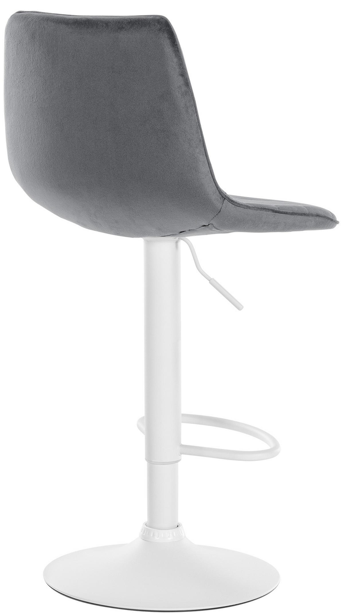 BARHOCKER Samt dunkelgrau - Dunkelgrau/Weiß, Textil/Metall (45/89/46cm) - CLP