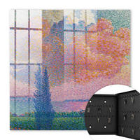 SCHLÜSSELBOX Schwarz 30x30 cm- Türöffnung nach rechts - Farbenfrohe Natur - Pink, Metall (30/30/5cm) - TULUP