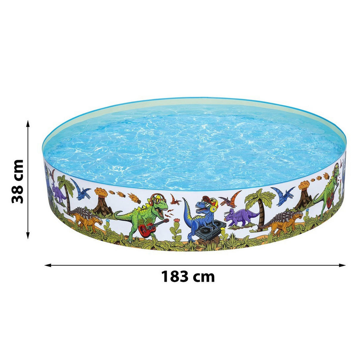 POOL für Kinder Dinosaurier 183 x 38 cm - 55022 - Blau, Textil (183/38cm)