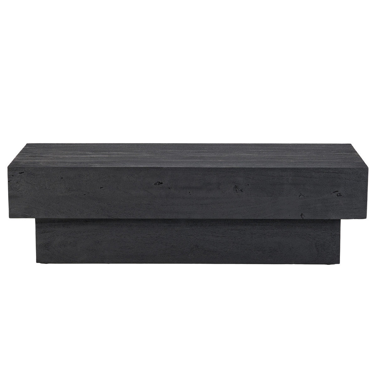 COUCHTISCH - Akazie massiv Schwarz - Schwarz/Akaziefarben, Holz (45/120/35cm) - home24