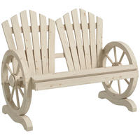 GARTENBANK DE-08279 Wagenrad-Design für 2 Personen Naturholz - Naturfarben, Holz (108/95/66cm) - ComfortXL