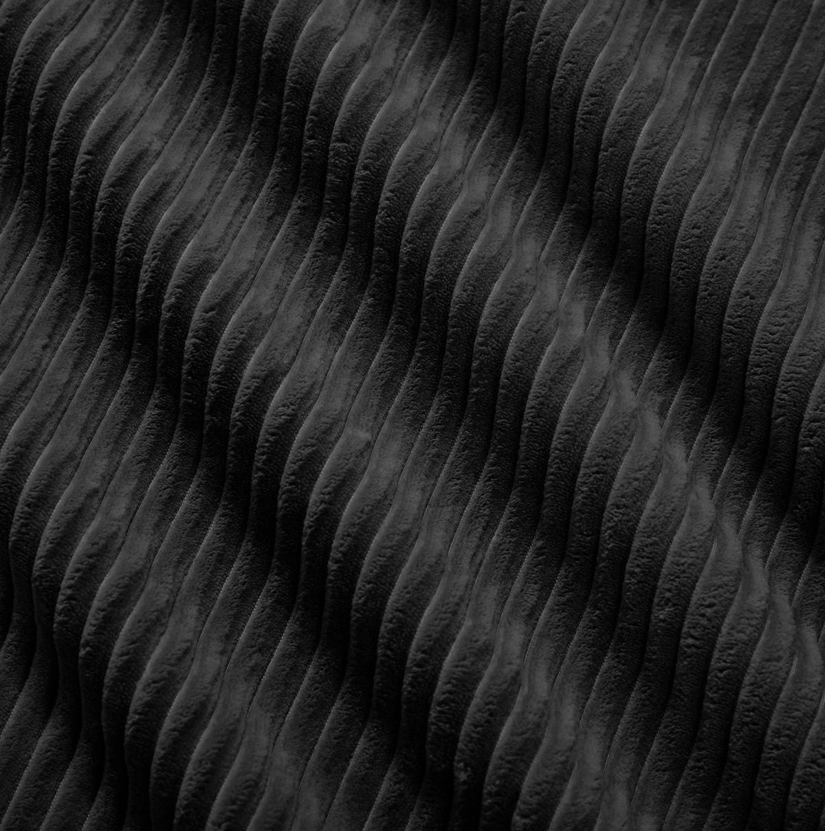 SOFA modular mit Schlaffunktion 74 cm Tiefsitz Cord Black - Schwarz, Kunststoff (177/69/293.2cm) - Meubliv