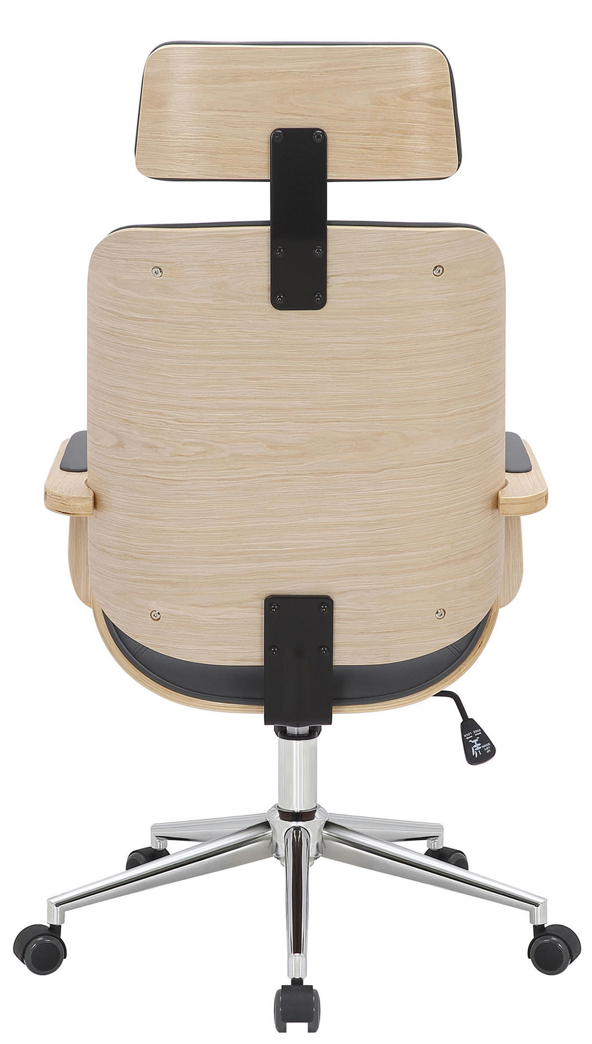 BÜROSTUHL KINGO 118x70x70 Natur/Grau Kunstleder - Hellbraun/Grau, Leder/Metall (70/118/70cm) - DELUKE