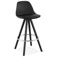 BARHOCKER – Schwarz, Kunststoff-Holz, Rückenlehne, 64 cm, XORAX MINI - Schwarz, Holz/Kunststoff (42/85/42cm) - KADIMA DESIGN