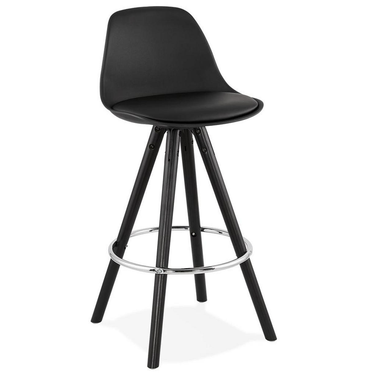 BARHOCKER – Schwarz, Kunststoff-Holz, Rückenlehne, 64 cm, XORAX MINI - Schwarz, Holz/Kunststoff (42/85/42cm) - KADIMA DESIGN
