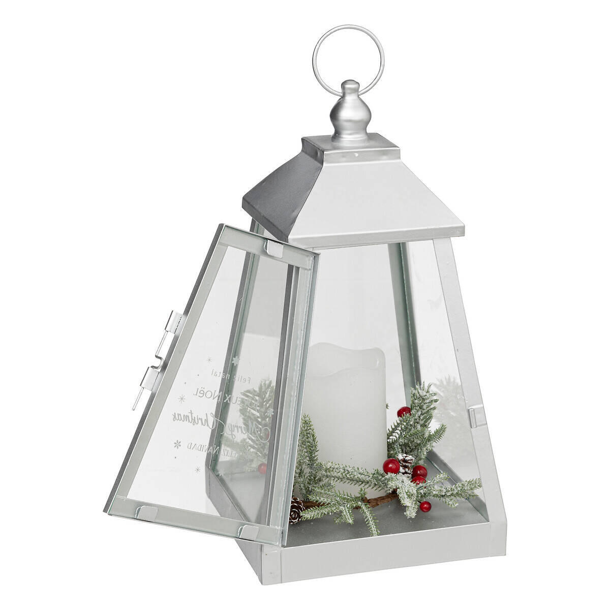 LATERNE LED Metall 32/17 cm - Weiß, Metall (17/32/17cm) - Atmosphera Createur d´interieur