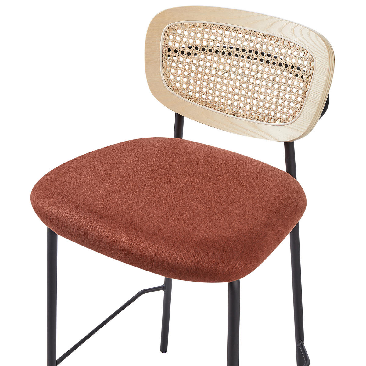 BARSTÜHLEN 2er-Set Naturfarben Mayetta - Schwarz/Naturfarben, Textil (45/90/43cm) - Beliani