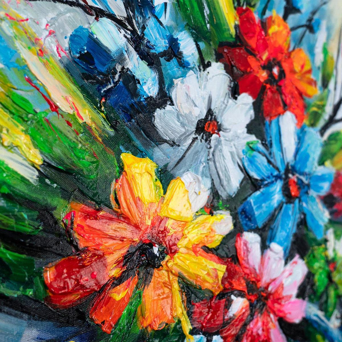 GEMÄLDE Heller Strauß auf Keilrahmen 115x50 cm - Multicolor, Holz (115/50cm) - YS-art gallery