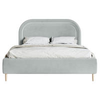 POLSTERBETT Loreo Taubengrau Samt wasserfest 140x200cm - Beige/Grau, Holz/Textil (140/200cm) - Selsey