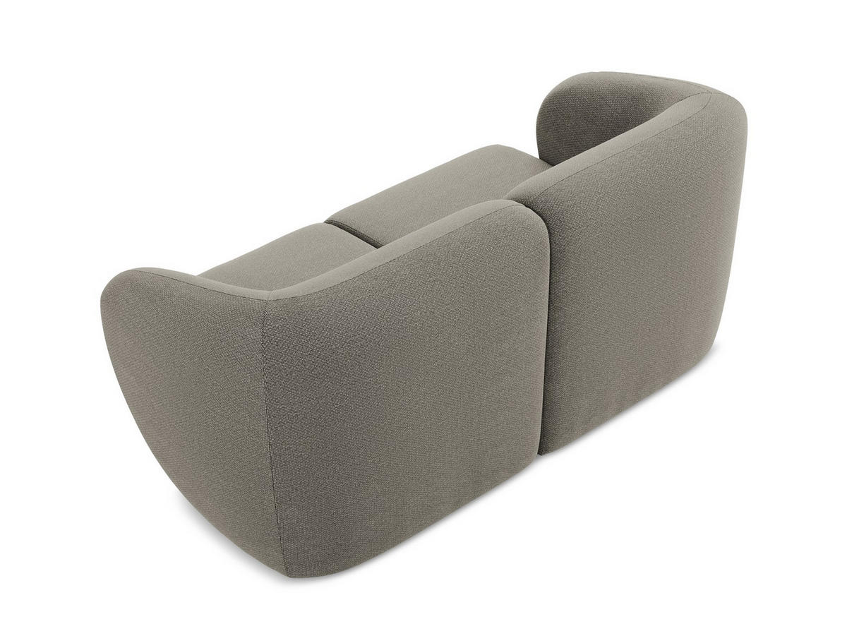 2-SITZER-SOFA Bouclé Stoff Grau - Schwarz/Grau, Holzwerkstoff/Kunststoff (174/75/94cm) - Makamii