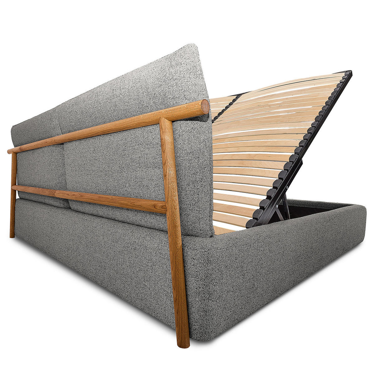 POLSTERBETT - Anthrazit, Textil (200/200cm) - home24