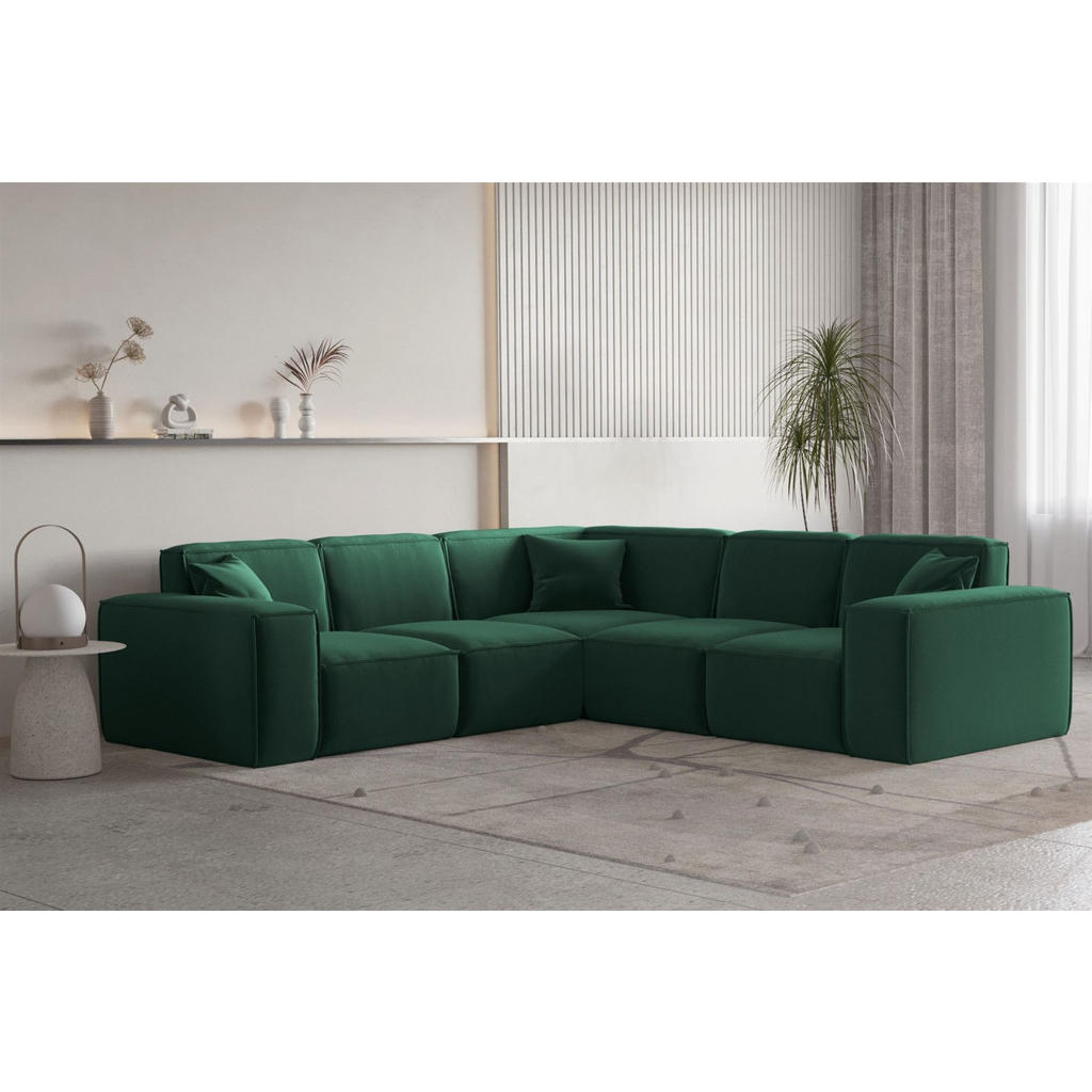 Thumbnail - Fun Möbel Ecksofa, Grün, Textil, L-Form, 246x246 cm, Wohnzimmer, Sofas & Couches, Wohnlandschaften, Ecksofas