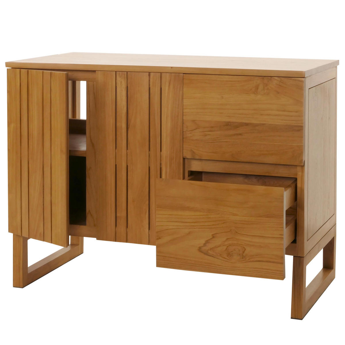 TEAK-WASCHBECKENUNTERSCHRANK Braun - Braun, Holz (106/82/56cm) - MCW