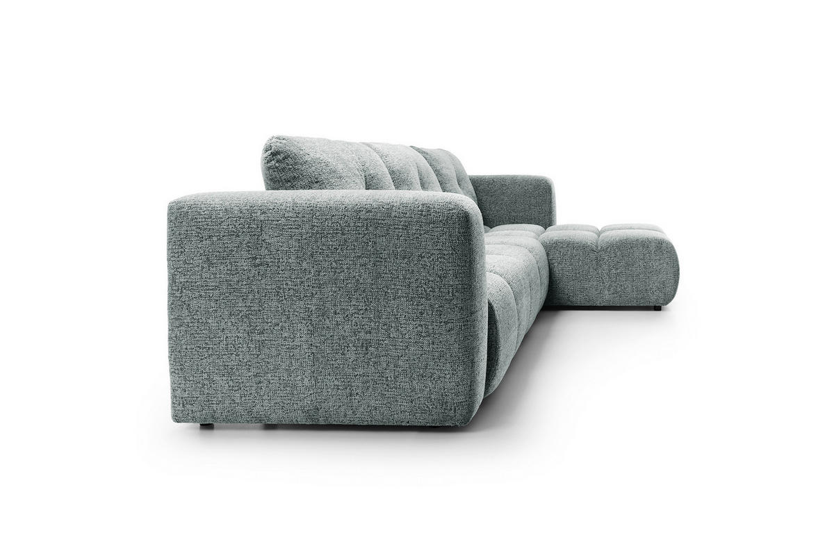 ECKSOFA ARTE 03 Grau Chenille mit Schlaffunktion - Grau, Holz (336/177cm) - MASSENO