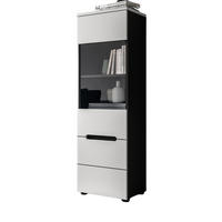 VITRINE weiß, grau, Vitrinenschrank hängend / stehend 36 cm - Schwarz/Weiß, Glas/Holzwerkstoff (36/125/33cm) - Inn.Furn