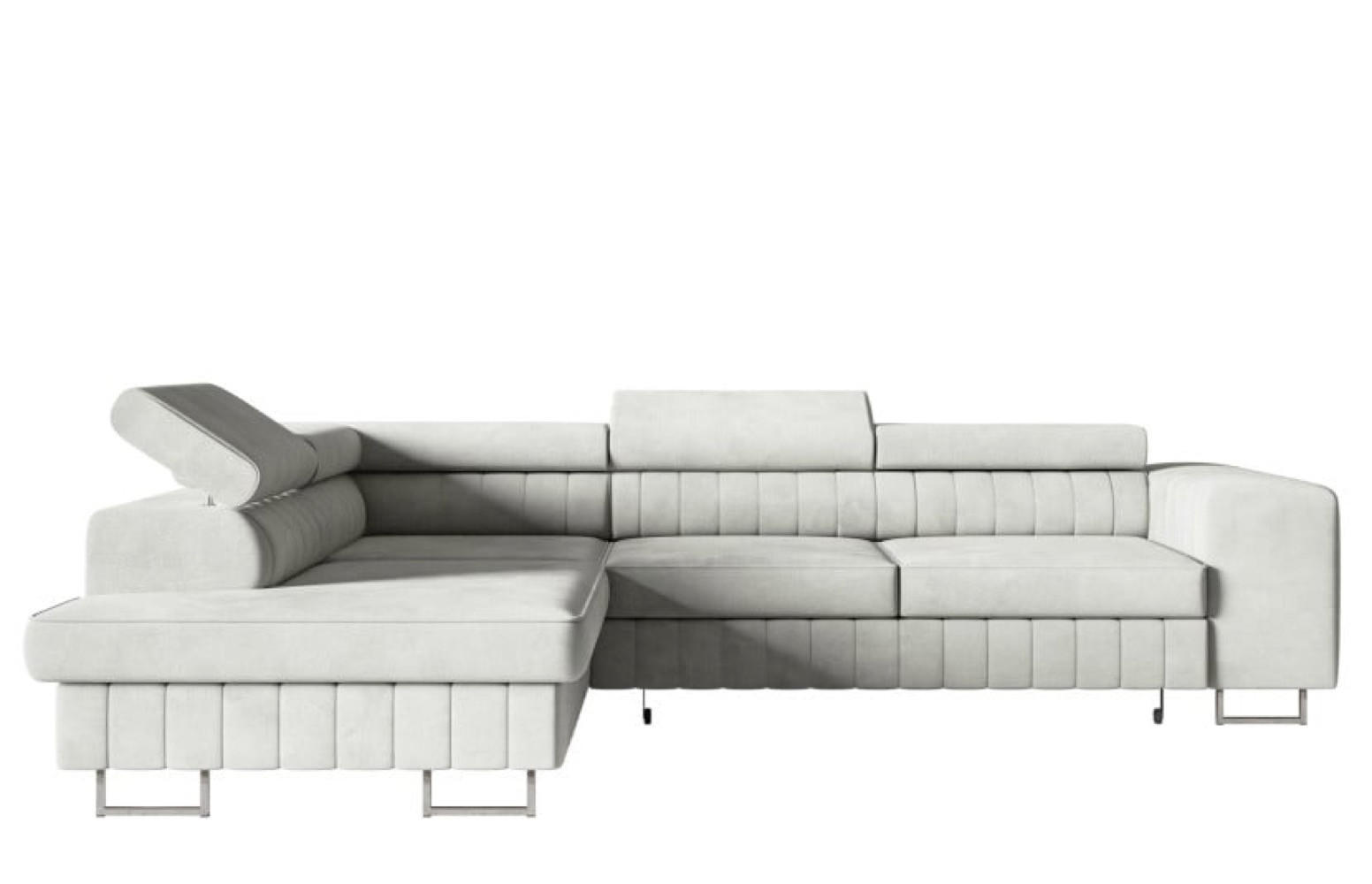 ECKSOFA Grau NOLA Hydrophobe Matt Velvet Links - Grau, Textil (274/203cm) - Sepro Meble