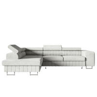 ECKSOFA Grau NOLA Hydrophobe Matt Velvet Links - Grau, Textil (274/203cm) - Sepro Meble