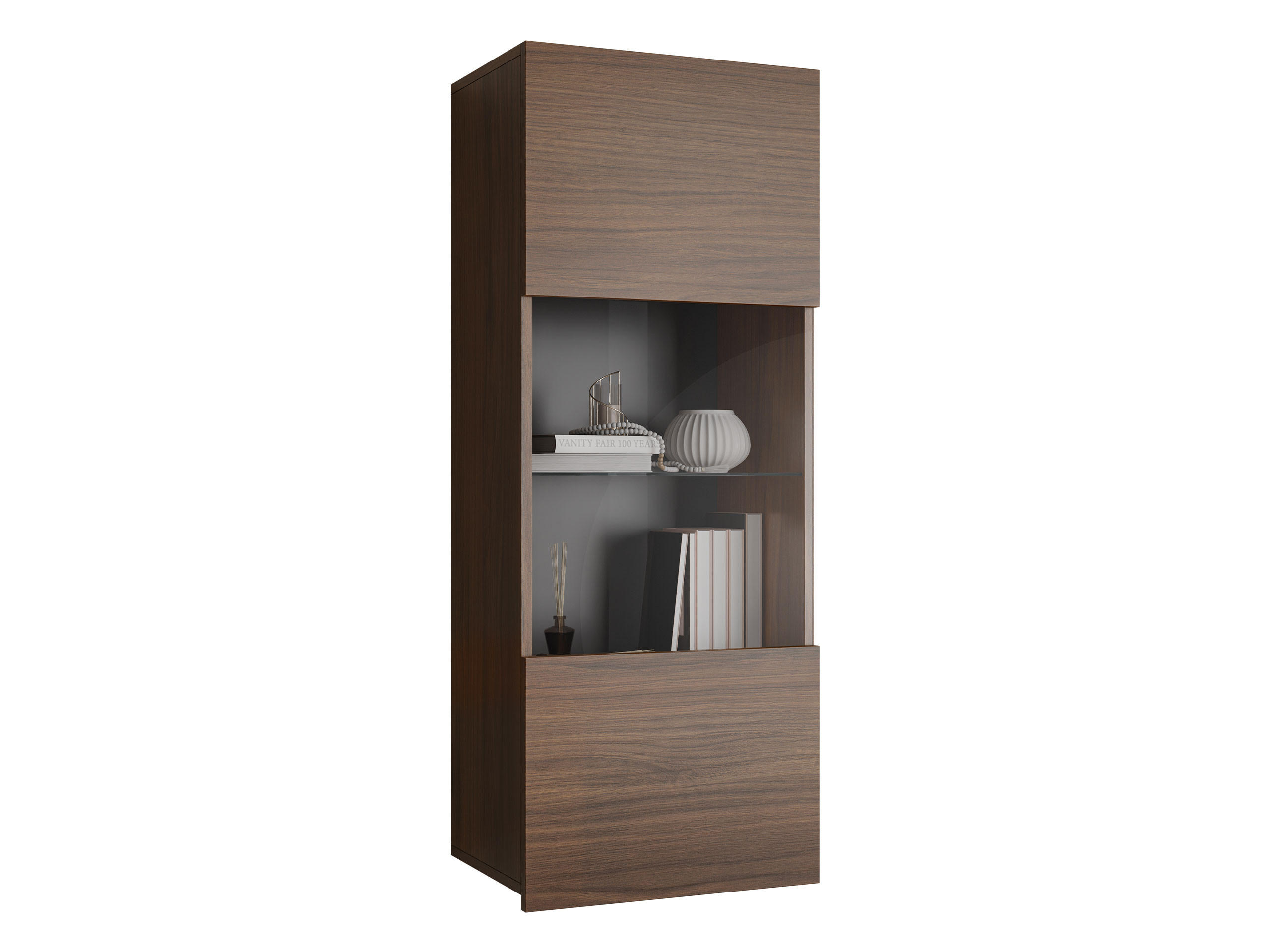 HÄNGEVITRINE Calabrini 05 - Nussbaumfarben, Holzwerkstoff (45/117/32cm) - MIRJAN24