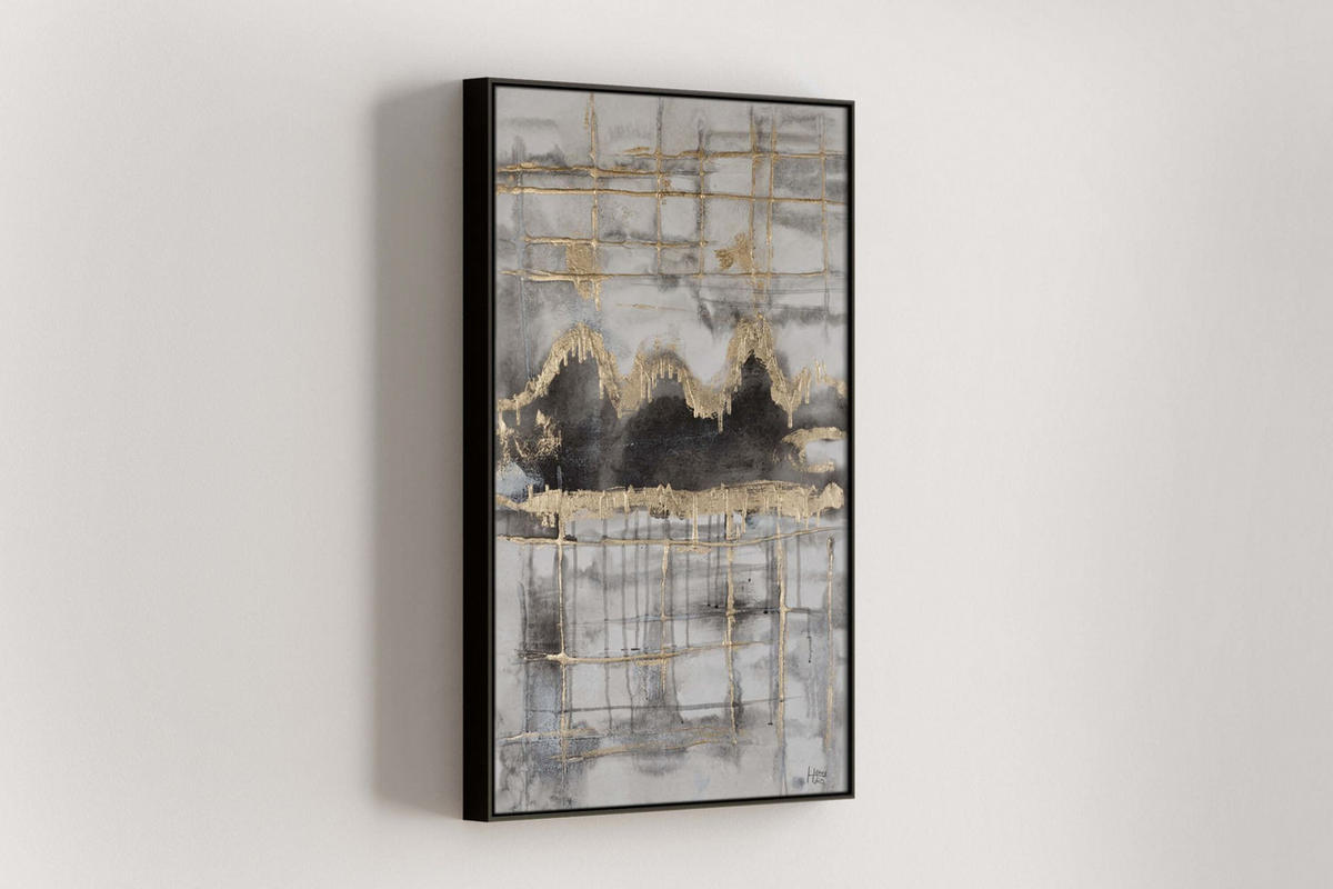 OLEJOMAĽBA 60/90 cm, Zvieratá - čierna/sivá, drevo/textil (60/90cm) - KUNSTLOFT