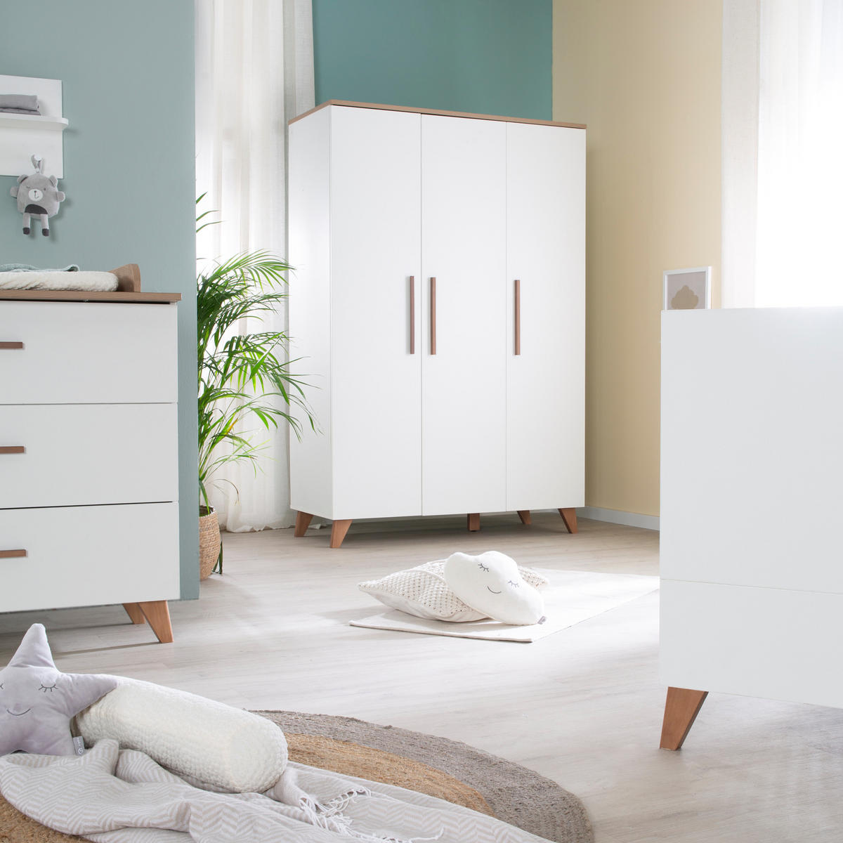KLEIDERSCHRANK Ole - Weiß, Holzwerkstoff (118/190/52cm) - Roba