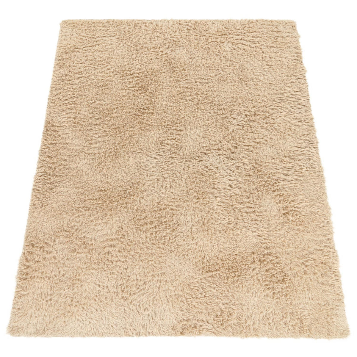 TEPPICH Hochflor Shaggy waschbar Unifarben Schlafzimmer schmutzabweisend Beige Rechteckig 140x200 - Beige, Textil (140/200cm) - KADIMA DESIGN