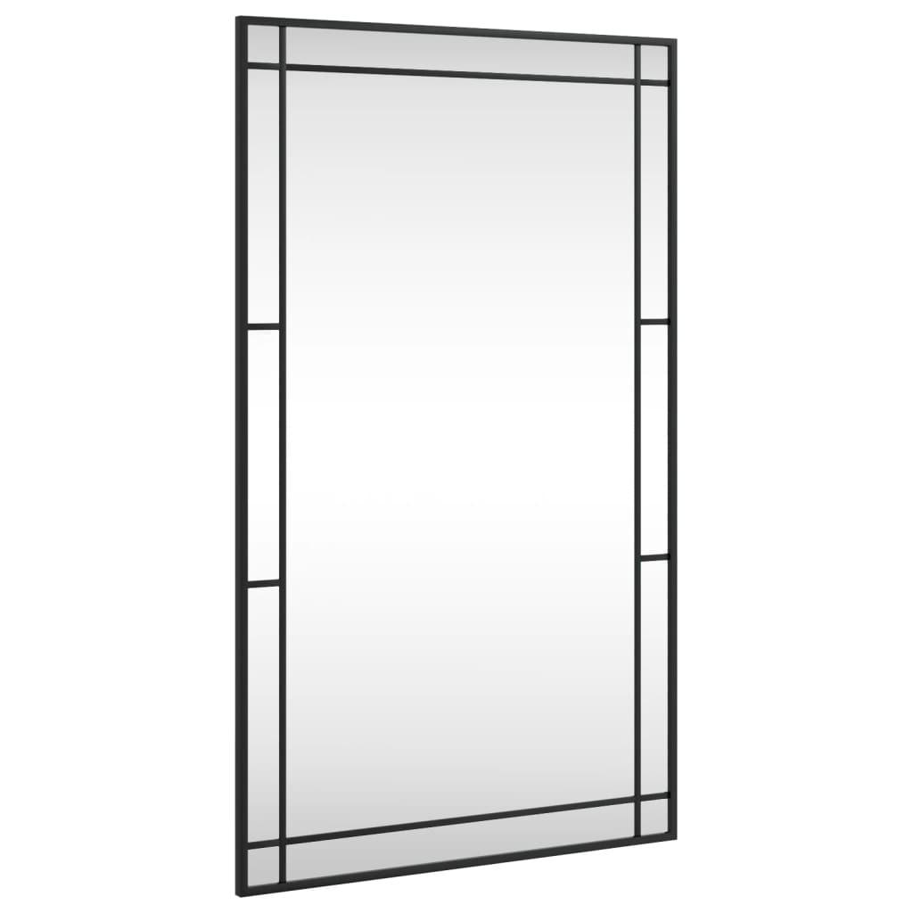 WANDSPIEGEL Schwarz 60/100 Cm Rechteckig Eisen - Schwarz, Metall (60/1.5/100cm) - vidaXL