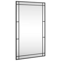 WANDSPIEGEL Schwarz 60/100 Cm Rechteckig Eisen - Schwarz, Metall (60/1.5/100cm) - vidaXL