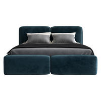 POLSTERBETT OLKE-OM 160 x 200 in Blau - Blau, Textil (160/200cm) - A&J MöbelLand