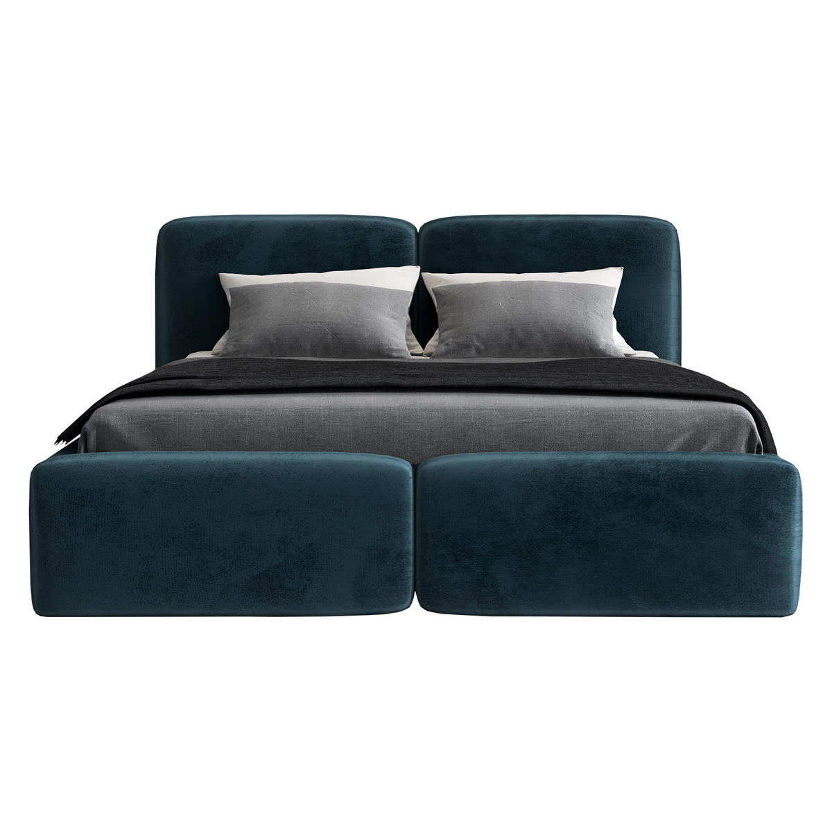 POLSTERBETT OLKE 160x200 Blau - Blau, Textil (160/200cm) - A&J MöbelLand