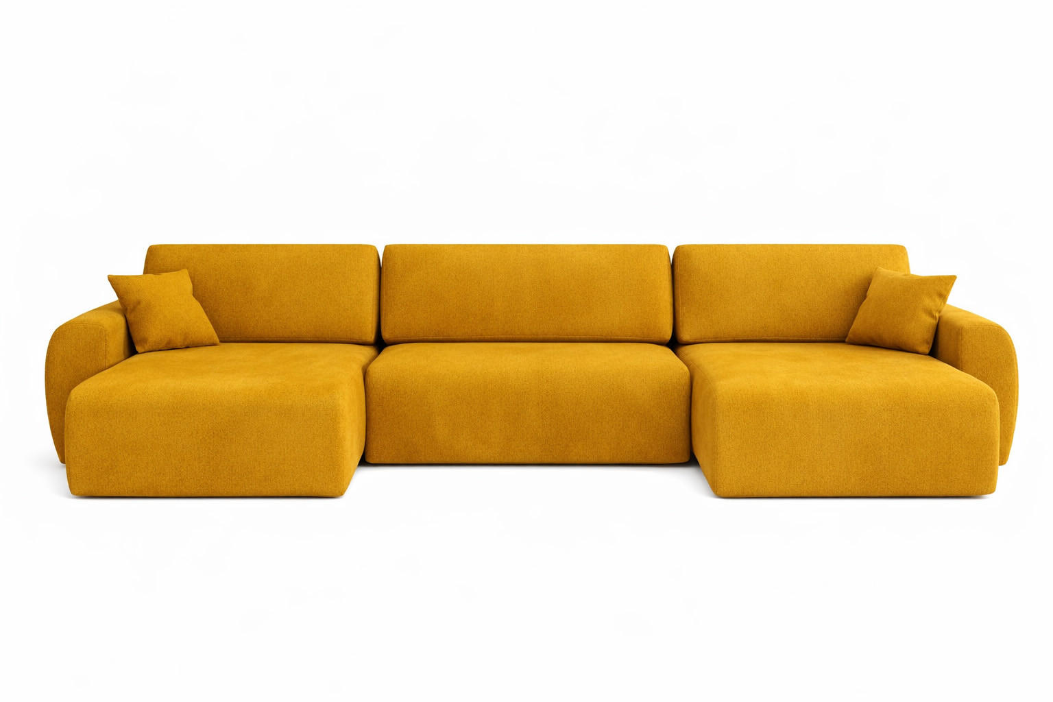 ECKSOFA Mit Schlaffunktion Und Bettkasten U-Form Ariel U, Veloursstoff Salvador, Gelb - Gelb, Holz (342/142cm) - Kaiser Möbel