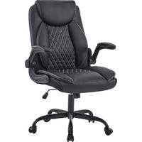 CHEFSESSEL DE-41049 mit Flip-up-Armlehnen und Lendenstütze Schwarz - Schwarz, Metall (64/102/64cm) - ComfortXL