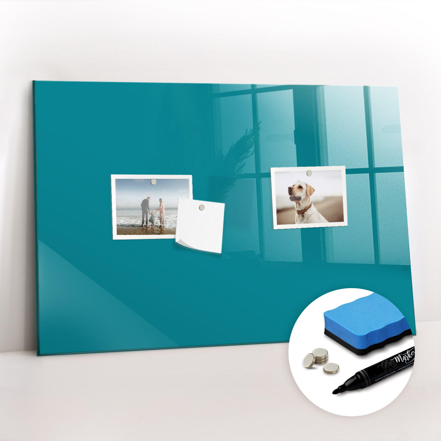 MAGNETTAFEL 60x40 Marineblau schwarzer Marker - Mintgrün, Glas (60/0.4/40cm) - TULUP