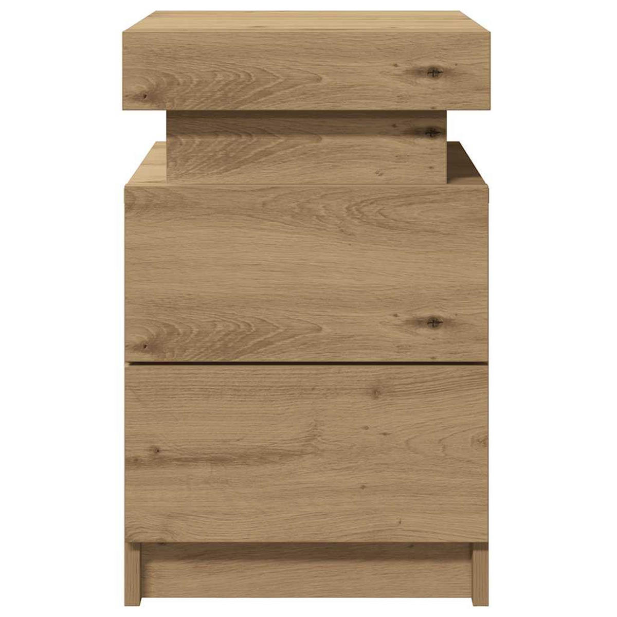 LED-NACHTTISCHE 2Er Set Artisan-Eiche 35/39/55 Cm Holzwerkstoff - Braun, Holzwerkstoff (39/55/35cm) - vidaXL