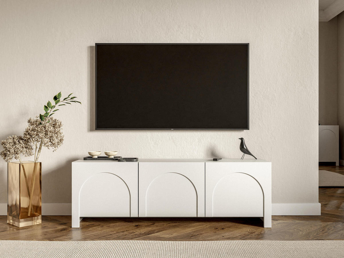 TV-LOWBOARD ARCO Weiß 150x35x49 cm - Weiß, Holzwerkstoff (150/49/35cm) - FURNLUX