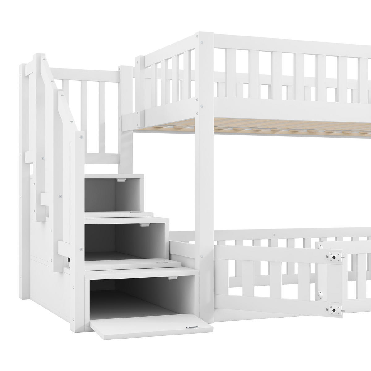 ETAGENBETT Modell Weiß 90 x 200 cm - Weiß, Holz (90/200cm) - ComfortXL