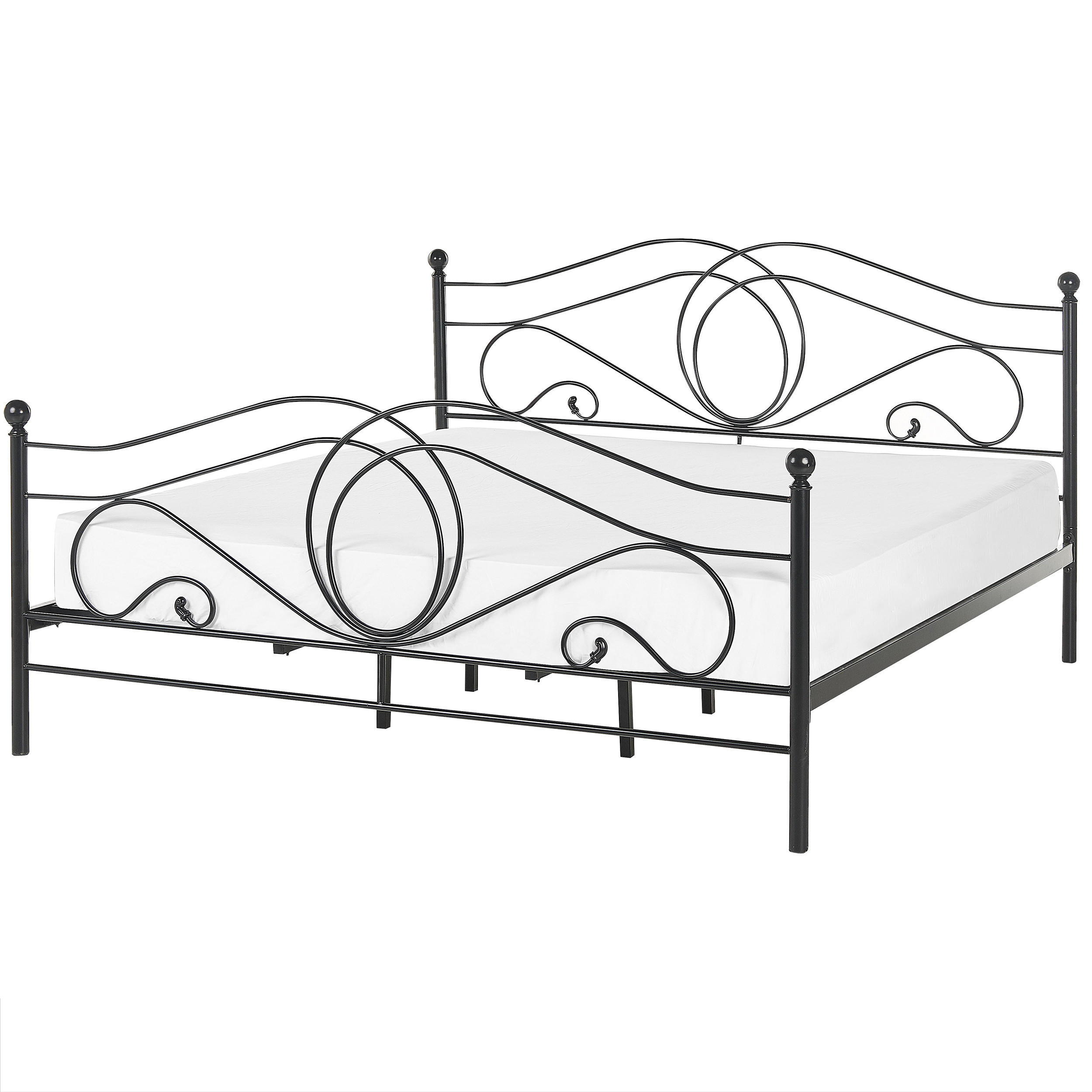METALLBETT 180/200cm Schwarz Lyra - Schwarz, Metall (180/200cm) - Beliani