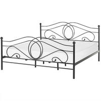 METALLBETT 180/200cm Schwarz Lyra - Schwarz, Metall (180/200cm) - Beliani