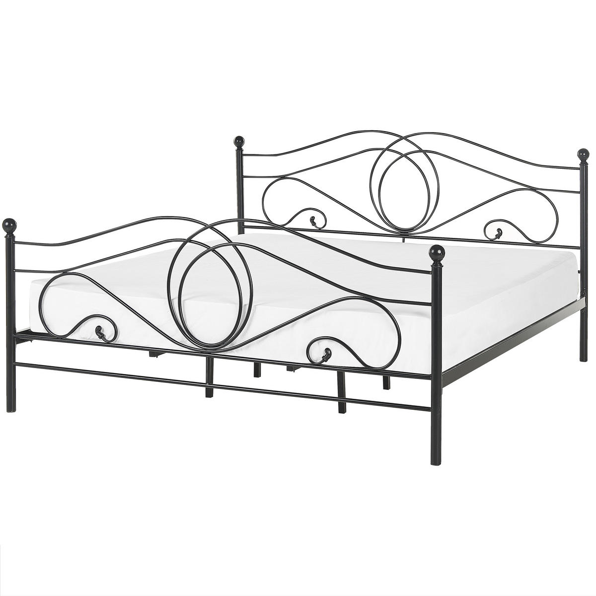METALLBETT 180/200cm Schwarz Lyra - Schwarz, Metall (180/200cm) - Beliani
