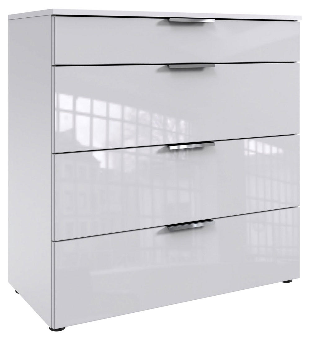 SCHUBKASTENKOMMODE Level weiß / Weißglas 81 / 41 / 84cm - Weiß, Holz/Holzwerkstoff (81/84/41cm) - Wimex