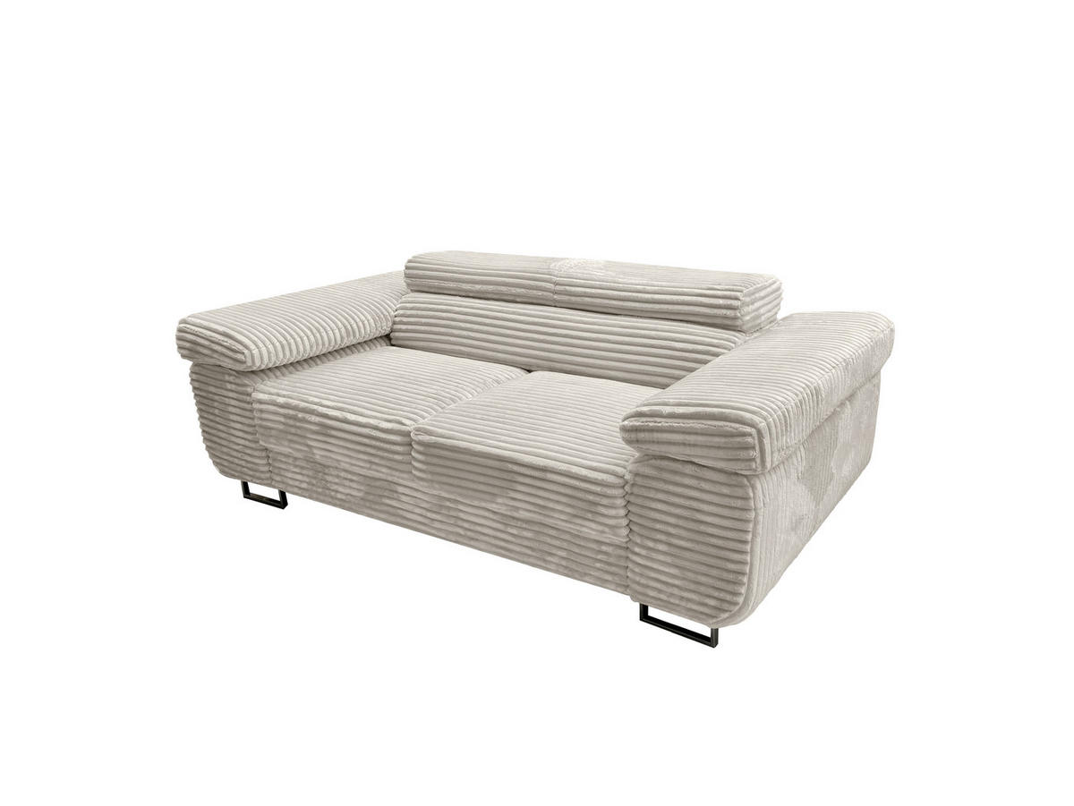 GUSTAW Sitzgarnitur 3+2+1, Schlafsofa 3-Sitzer, Cordbezug Ecru - Ecru, Textil (225/92/101cm) - KS Home Concept