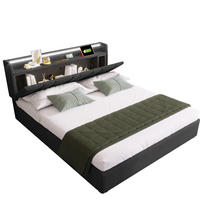 POLSTERBETT aus Leinen 140x200 cm in Grau mit LED & USB/Type-C - Grau, Textil (140/200cm) - Modfu