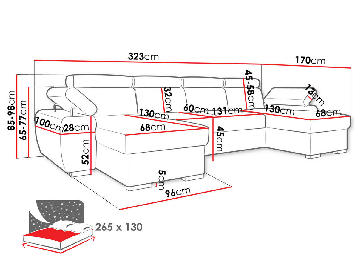 WOHNLANDSCHAFT Plaza U - Silberfarben/Creme, Holz/Kunststoff (323/85/170cm) - MIRJAN24