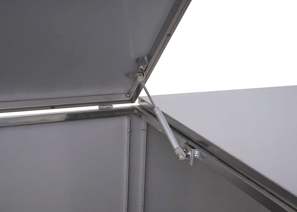 MÜLLTONNENBOX XL 3er-/6er 116x212x98cm erweiterbar Edelstahl 85kg - Silberfarben, Metall (212/116/98cm) - PROREGAL