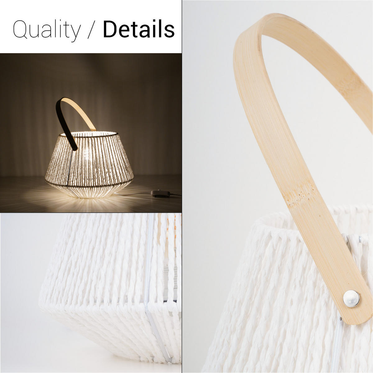 TISCHLAMPE Cisco Tl - Weiß, Holz (31.5/31.5/22.5cm) - Paco Home